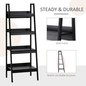 Set of 2, 4 Tier Ladder Shelf Bookcase, Multi-Use Display Rack, Storage Shelving Unit Display Stand – view 4