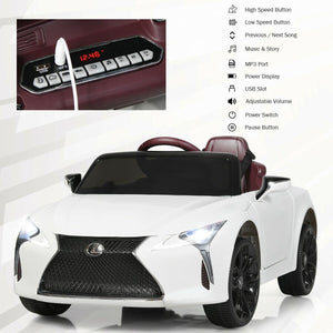 Lexus LC500 Licensed Kids 12V Ride Remote Control Electric Vehicle-White view 6