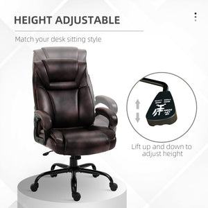 PU Leather Executive Office Chair with High Back, Adjustable Height and Swivel Wheels, 400LBS Capacity – view 4