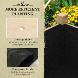 Wooden Raised Planter Box with Drain Holes for Vegetables, Flowers, Outdoor Garden Bed, 45.3x21.7x31.5inch – view 12