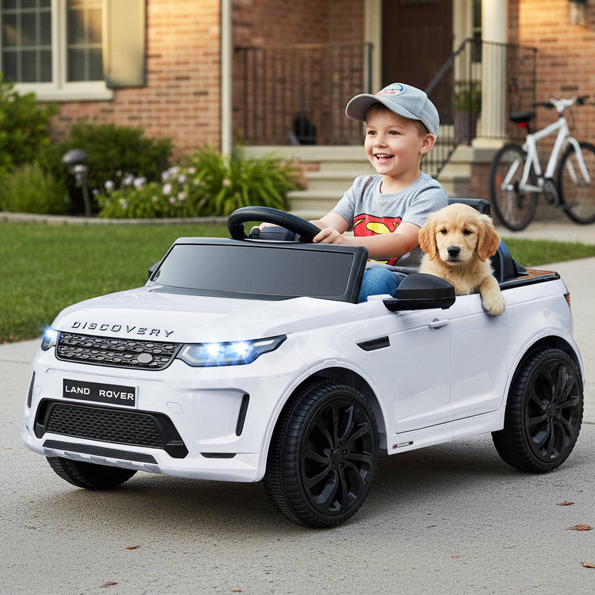 Licensed Land Rover Kids Ride on Car 12V Battery Powered Kids Electric Car-White view 2