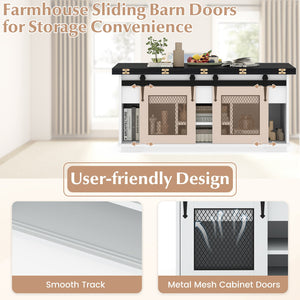 Lift Top Coffee Table with 2 Sliding Barn Doors-Black view 8