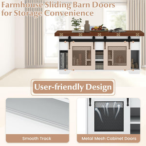 Lift Top Coffee Table with 2 Sliding Barn Doors-Walnut view 8