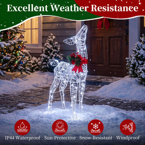 Lighted Christmas Deer Decorations with Cold White LED Lights-White view 5