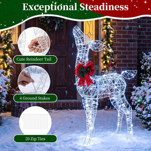 Lighted Christmas Deer Decorations with Cold White LED Lights-White view 9