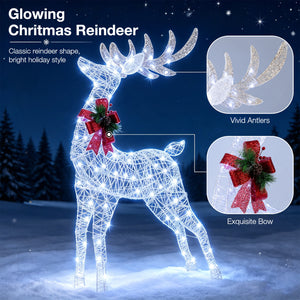 Lighted Christmas Reindeer Decoration with 170 Cold White LED Lights view 5