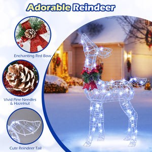 Lighted Christmas Reindeer Decoration with 170 Cold White LED Lights view 6