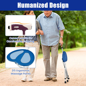 Lightweight Adjustable Folding Cane Seat with Light-Blue view 9