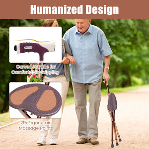 Lightweight Adjustable Folding Cane Seat with Light-Brown view 6