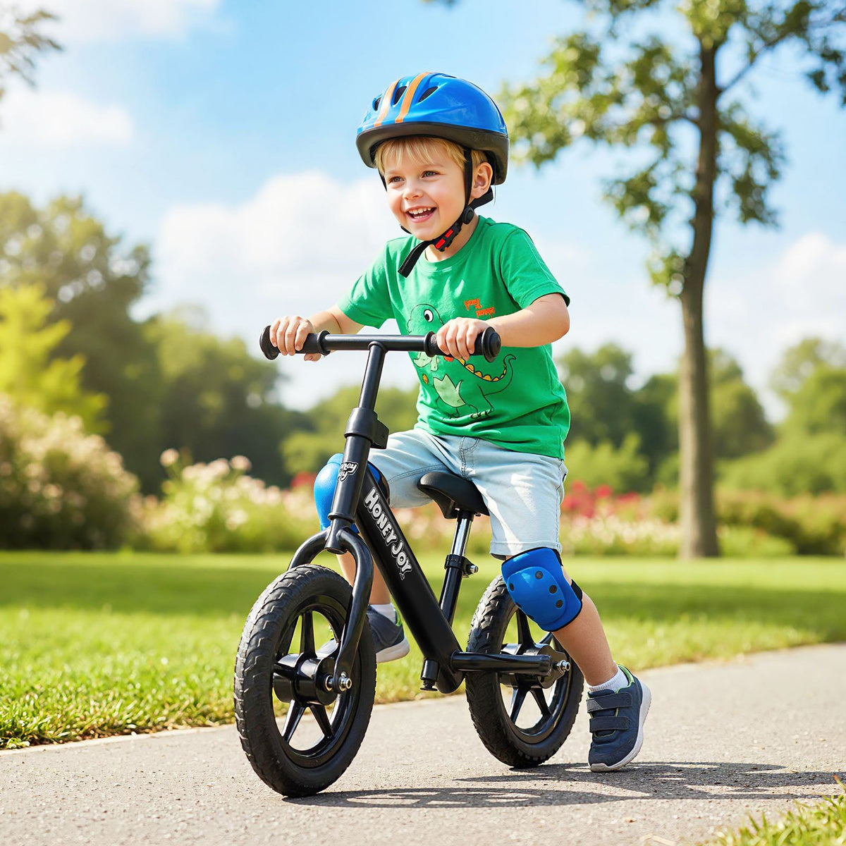 Lightweight Toddler Balance Bike No Pedal Training Bicycle-Black view 2