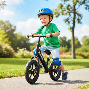 Lightweight Toddler Balance Bike No Pedal Training Bicycle-Black view 2