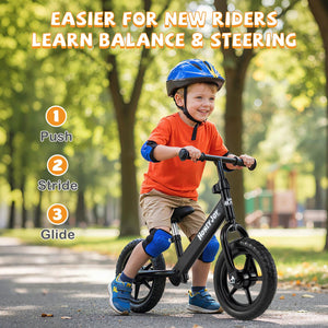 Lightweight Toddler Balance Bike No Pedal Training Bicycle-Black view 9