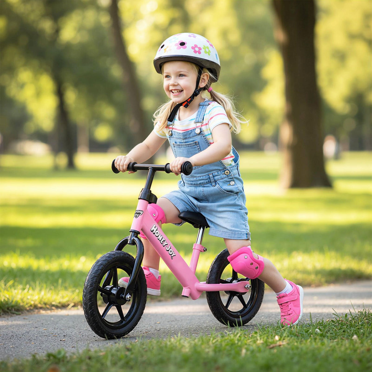 Lightweight Toddler Balance Bike No Pedal Training Bicycle-Pink view 2