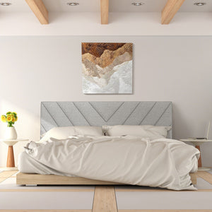 Linen Upholstered Headboard for Full and Queen Size Bed Frames-Gray view 5