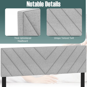 Linen Upholstered Headboard for Full and Queen Size Bed Frames-Gray view 6