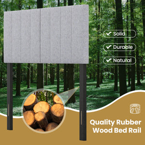 Linen Upholstered Headboard with Solid Wood Legs and Adjustable Width-Gray view 8