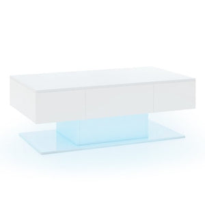 Living Room Deluxe Furniture Set-Accent Chair+Modular L-Shaped Sectional Sofa+LED Coffee Table view 4