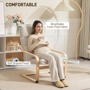 Modern Armchair, Upholstered Accent Chair with Curved Leg and Arm, Leisure Lounge Chair for Living Room – view 11