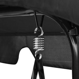 Loveseat Cushioned Patio Steel Frame Swing Glider -Black view 9
