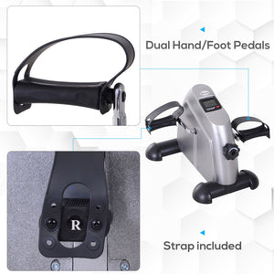 Soozier Portable Mini Pedal Exercise Bike Indoor Cycle Fitness Arm Leg w/ LCD Display
