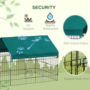 73" Small Animal Cage with Roof, Indoor/Outdoor Use, for Chicken, Rabbits, Chinchillas