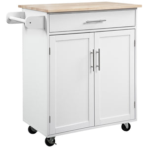 Rolling Kitchen Island Cart with Wood Top, Enough Storage Drawer Space with Towel Bar Rack Shelves – view 3