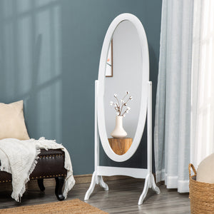 Floor Standing Mirror Full Length Mirror with Adjustable Angle Oval Frame for Dressing Room Bedroom Living – view 6