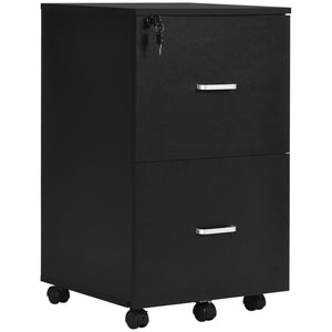 2 Drawer File Cabinet with Lock, Small Rolling Filing Cabinet for A4, Letter-Size Documents