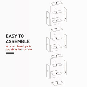 Media Storage Cabinet, 9-Tier Tall Narrow DVD Shelf with 6 Adjustable Shelves, Black – view 13