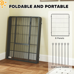 Heavy Duty Dog Playpen with Door for Small Dogs, 6 Panels, 23.5"H
