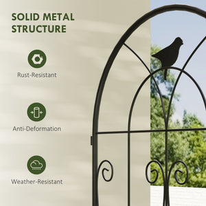 Set of 2 Metal Garden Trellis, Decorative Trellis Panels, Bird Design, 120 x 50 cm, Black – view 13