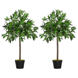 4FT Artificial Laurel Tree Set of 2, Lifelike Fake Plant with 564 Leaves – view 8