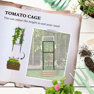 Galvanized Planter Box, Outdoor Raised Garden Bed with 3-Tier Trellis Tomato Cage for Climbing Vines – view 3