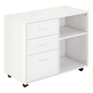 Modern Lateral Filing Cabinet, 3 Drawer File Cabinet for Letter and A4 Size Documents, Mobile – view 8