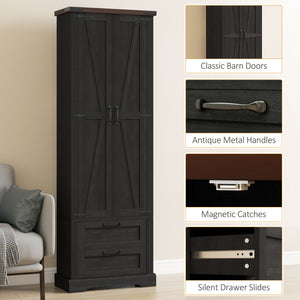 71" Tall Kitchen Pantry Cabinet, Farmhouse Kitchen Storage Cabinet with 2 Drawer and Adjustable Shelves – view 4