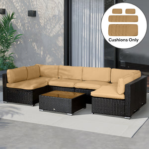 Outdoor 14pc Patio Rattan Sofa Set Cushion Polyester Cover Replacement Set - No Cushion Included Beige – view 13