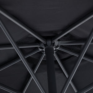 10' Deluxe Patio Umbrella Outdoor Market Parasol Banana Hanging Offset Sunshade Crank Cross Base Black – view 6