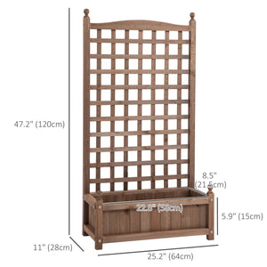 Raised Garden Bed with Trellis, Wood Planter Box for Garden, Free Standing Flower Bed – view 4