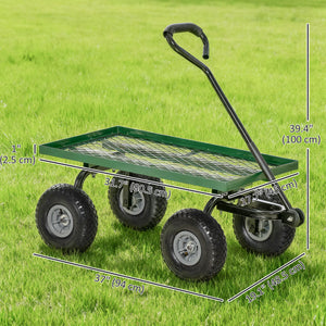 Heavy Duty Garden Wagon Cart with 10" Wheels, 330 lbs Capacity, for Garden, Beach, Lawn, Black – view 2