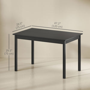 47" x 30" Dining Table, Farmhouse Dining Room Table with Pine Wood Frame, Space Saving Kitchen Table, Black – view 2