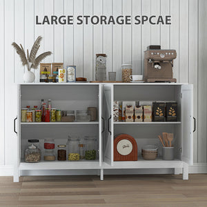 Sideboard Buffet, Storage Cabinet with Barn Door and Adjustable Shelf, TV Stand for TVs up to 65 Inches, Black Oak