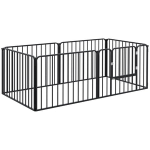 Dog Fence Outdoor 6 Panels 24" Height Indoor Steel Pet Exercise Pen DIY Design for Small Dogs