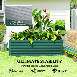 6' x 3' x 2' Raised Garden Bed, Galvanized Planter Box for Growing Flowers, Herbs and Vegetables, Brown – view 18