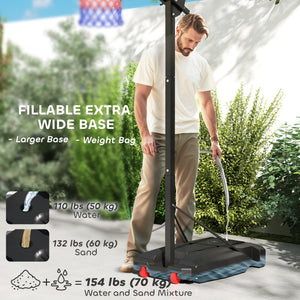 Qaba Kids Basketball Hoop, 6.6-8.5ft Adjustable Height Basketball Net with Weight Bag, for Indoor Outdoor, for 6+ Years