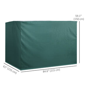 3-Seater Patio Swing Cover, Outdoor Garden Furniture Protection Hammock Glider Cover, Waterproof Dustproof Windproof, 85" x 61" x 59", Dark Green