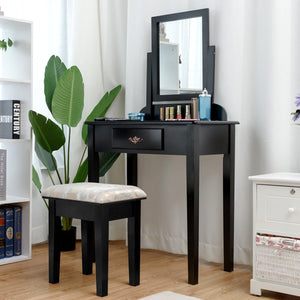 Vanity Dressing Table Stool Set with Large Makeup Mirror view 3