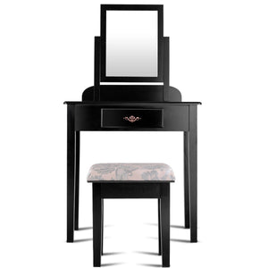 Vanity Dressing Table Stool Set with Large Makeup Mirror view 6