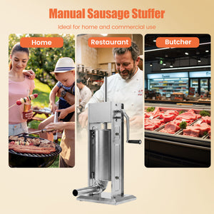 Manual Sausage Stuffer with 2 Speeds & 4 Stuffing Tubes for Commercial Home-5 L view 9