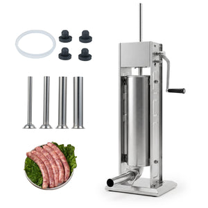 Manual Sausage Stuffer with 2 Speeds & 4 Stuffing Tubes for Commercial Home-7 L view 3