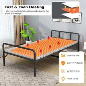 71 x 31 Inch Massage Bed Warmer Heating Pad with 5 Heat Settings view 5